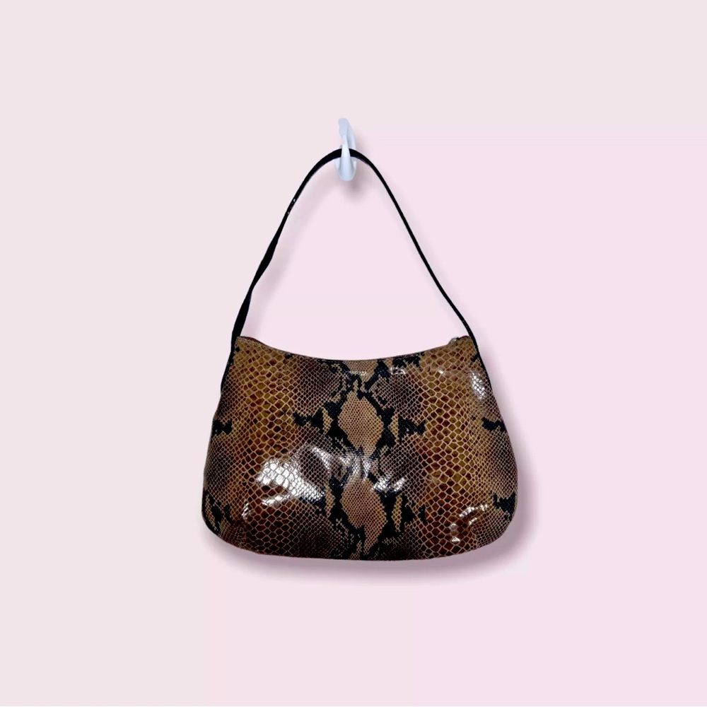Desmo Leather Python Print Handbag - image 4